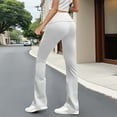 thumbnail image 5 of Chbgutlmr Pants for Women Elastic High Waist Straight Leg Solid Color Fold over Casual Trousers Fashion, 5 of 8