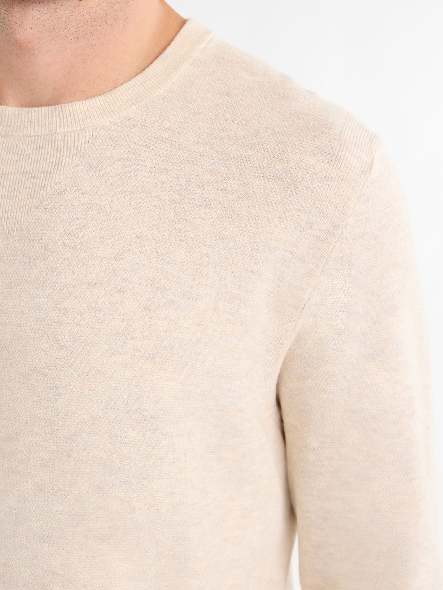 Free Assembly Men’s Cozy Yarn Textured Sweater with Long Sleeves, Sizes S-3XL