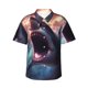 thumbnail image 1 of Balery Dramatic Shark Attack Camisas hawaianas de manga corta para hombre, camisas playeras de corte holgado, camisas de vacaciones con botones,Large, 1 of 7