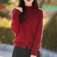 thumbnail image 2 of Ediodpoh Knitted Cardigan for Women Sweater Outerwear Casual Long Sleeve Open Front Coat Comfortable Soft Warm Thin Brick Red, 2 of 5