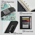 thumbnail image 4 of Leather Notebook with Pen Holder Writing Notepad Includes 100 Pages Lined Journal Intricate Pastel Blue Pattern, 4 of 6