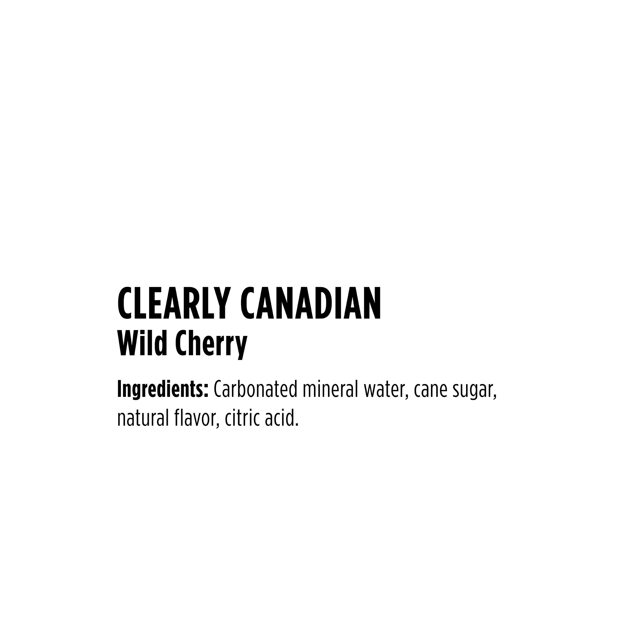 Clearly Canadian Wild Cherry Sparkling Water, 24-Pack 12 oz Cans