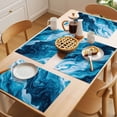 thumbnail image 5 of Blue Marble Placemats Set of 4 Abstract Vintage White Oil Painting Place Mats Indoor Wipeable Table Mats Washable Cloth Dining Table Placemats for Kitchen Holiday Party Home Decor 13x19 Inch, 5 of 9
