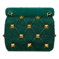 thumbnail image 2 of Valentino Garavani Roman Stud Medium Shoulder Bag Metallic Green Lurex, 2 of 7