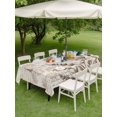 thumbnail image 5 of 60x84 Inch Outdoor Tablecloth with Umbrella Hole Zipper Rectangle Vintage Teal Floral Rectangular Tablecloths Outside Waterproof Retro Flowers Butterfly Patio Table Cloth Cover for Picnic Party, 5 of 8