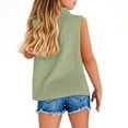 thumbnail image 3 of WOYY Tween Girls Linen Shirt Breathable Casual Sleeveless Button Down Shirt, Sizes 4-16, 3 of 5