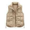 thumbnail image 6 of Gaexia Vest for Women Winter,Elegant Quilted Sleeveless Outerwear Vest With Notched Collar and Front Pockets for Women Winter Casual Fashion, 6 of 7
