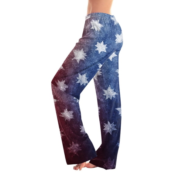 Womens Pajama Pants 4th of July USA Flag Graphic Pajama Bottoms 250th Anniversary Lightweight Wide Leg Drawstring Pajama Lounge Pants