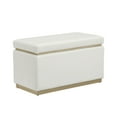 thumbnail image 4 of Linon Elta Rectangle Storage Ottoman, White Faux Leather, 4 of 12