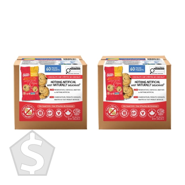 Allergy Biscuits aux Brisures de Chocolat Smart, 60 X 28 g - Lot de 2