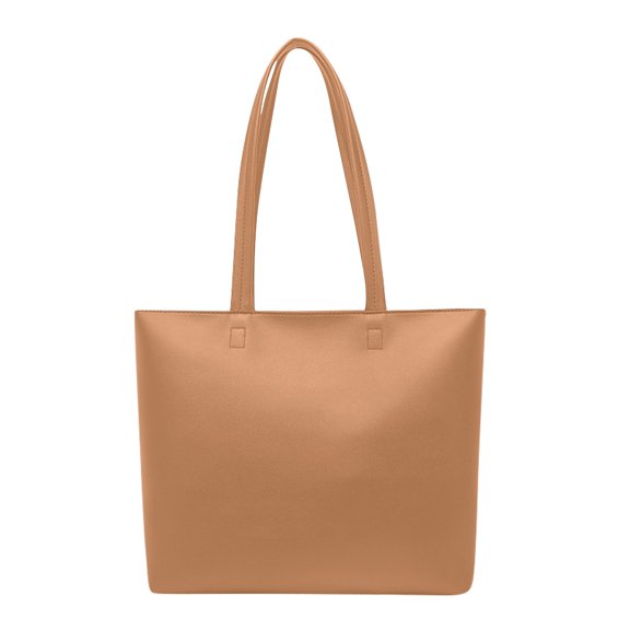 Women's Faux Leather Tote Bag Solid Color Large Capacity Open Top Shoulder Handbag Classic Stylish Vegan Leather Hobo Bags For Office Work Daily Shopping Travel