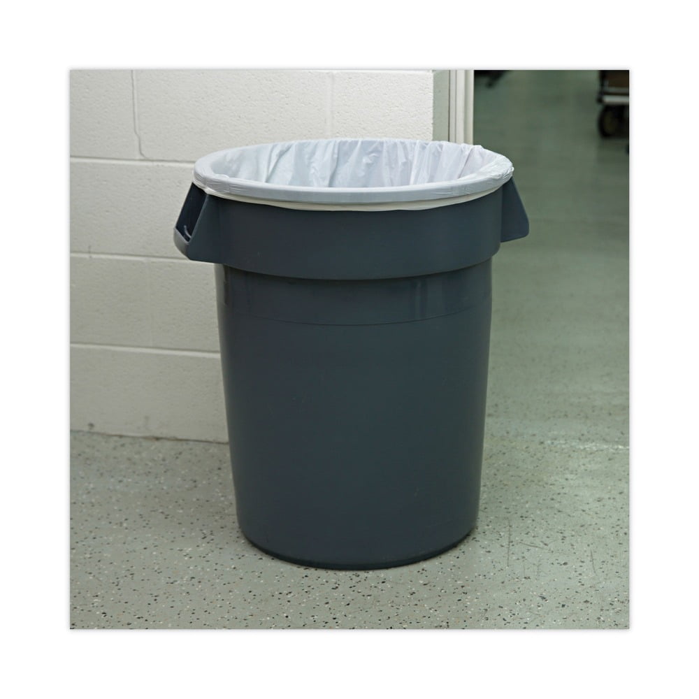 Boardwalk High-Density Trash Bags, 33 gal, 14 microns, 33" x 38", Natural, 25 Bags/Roll, 10 Rolls/Carton