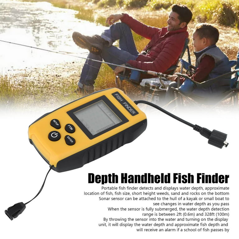 Best Portable Handheld Fish Finder Portable Fishing Kayak Fishfinder Fish  Depth Finder Fishing Gear with Sonar Transducer and LCD Display