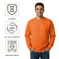 thumbnail image 4 of Hanes Unisex Hi-Vis Crewneck Sweatshirt 50/50 Cotton/Polyester High Visibility Safety Work Fleece Sweater (Safety Orange, S), 4 of 7