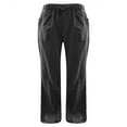 thumbnail image 2 of Ladies' Solid Cotton And Linen Temperament Slim Casual Trousers, 2 of 4