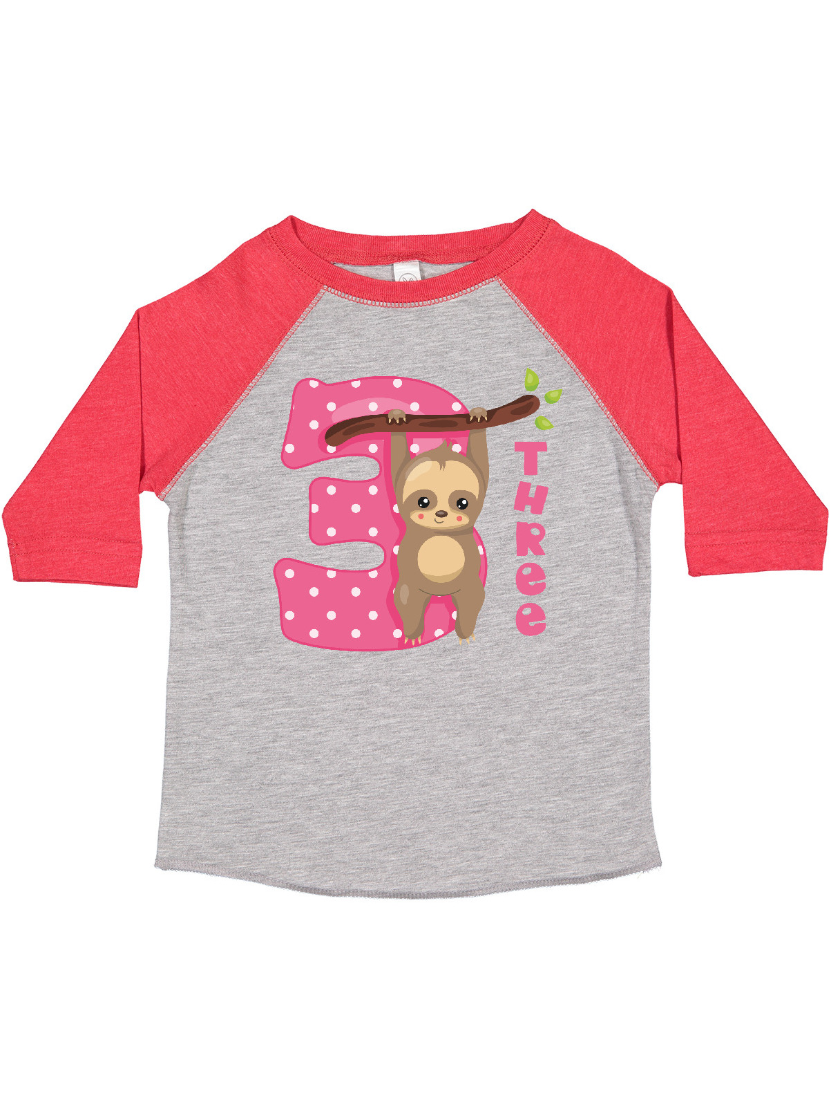 Inktastic Pink Sloth 3rd Birthday Girls Toddler T-Shirt