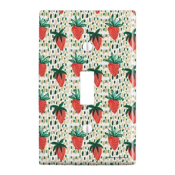 Berry Special Strawberries Plastic Wall Decor Toggle Light Switch Plate Cover