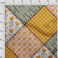 thumbnail image 3 of oneOone Polyester Spandex Mustard Yellow Fabric Florals Dress Material Fabric Print Fabric By The Yard 56 Inch Wide, 3 of 6