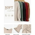 thumbnail image 4 of TEMOFON Womens Long Sleeve Tops sweater shirt Crew Neck Ruffle Lantern Sleeve 2024 fall Casual Loose Smocked Cuffs Blouse T Shirts beige, 4 of 5