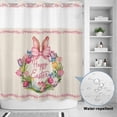thumbnail image 2 of No Hook Shower Curtain, Happy Easter Shower Curtains for Bathroom with See Through Top Window, Rabbits Bows Spring Tulips Eggs Retro Waterproof & Washable Bath Curtain 66"x72", 2 of 9
