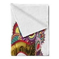 thumbnail image 2 of Mardi Gras Soft Flannel Fleece Throw Blanket, Ornate Floral Details on Yellow Eye Traditional Holiday Carnival Festival, Cozy Plush for Indoor and Outdoor Use, 50" x 70", Multicolor, by Ambesonne, 2 of 5