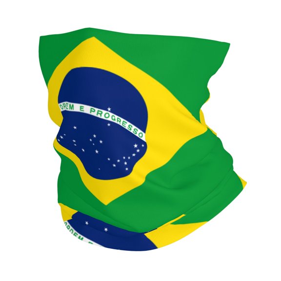 Flag Of Brazil Face Mask Bandanas Neck Gaiter Headwear Magic Scarf Headband For Dust Sun Wind