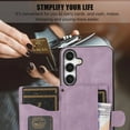thumbnail image 6 of Allytechgroup Cell Phone Bag Case for Galaxy A15, Premium PU Leather Cards Holder Magnetic Closure Shockproof Back Cover Crossbody Lanyard Wallet Case for Samsung Galaxy A15, Purple, 6 of 6