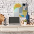 thumbnail image 3 of Abstract Fluid Shapes Yellow Green Grey Abstract Gallery-Wrapped Canvas Print Wall Art, 17x17, 3 of 4