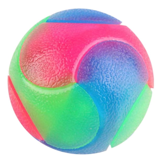 Pelota de juguete para mascotas, goma resistente a mordeduras, limpieza de dientes, juguete elástico brillante para masticar perros