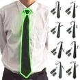 thumbnail image 3 of CUITING LED Glowing Tie Men Women Luminous Light Up Necktie Party Decoration Halloween Parties Cosplay Props Clear Blue, 3 of 13