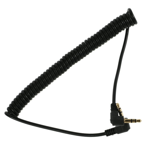 Black Coiled Earphone Cable with Dual Elbow Design for Clear Sound Compatible with Most Devices