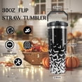 thumbnail image 6 of 30oz Halloween Tumbler with Handle and Straw, Bat Insulated Leak Proof Tumbler, Black Goth Travel Coffee Mug, Reusable Stainless Steel Witch Tumbler, Halloween Gifts for Women, 6 of 6