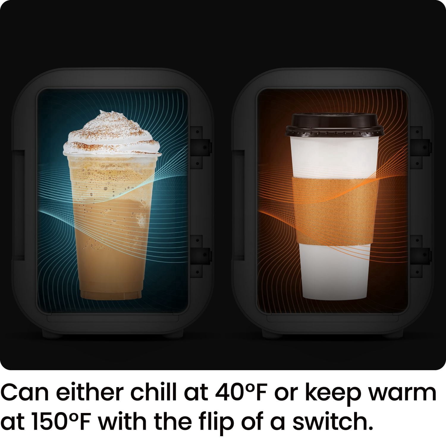 Mini-réfrigérateur portable ICEMAN avec 6 canettes de 355 ml (12 oz), refroidit et chauffe, prise pour voiture incluse - Noir, Nouveau