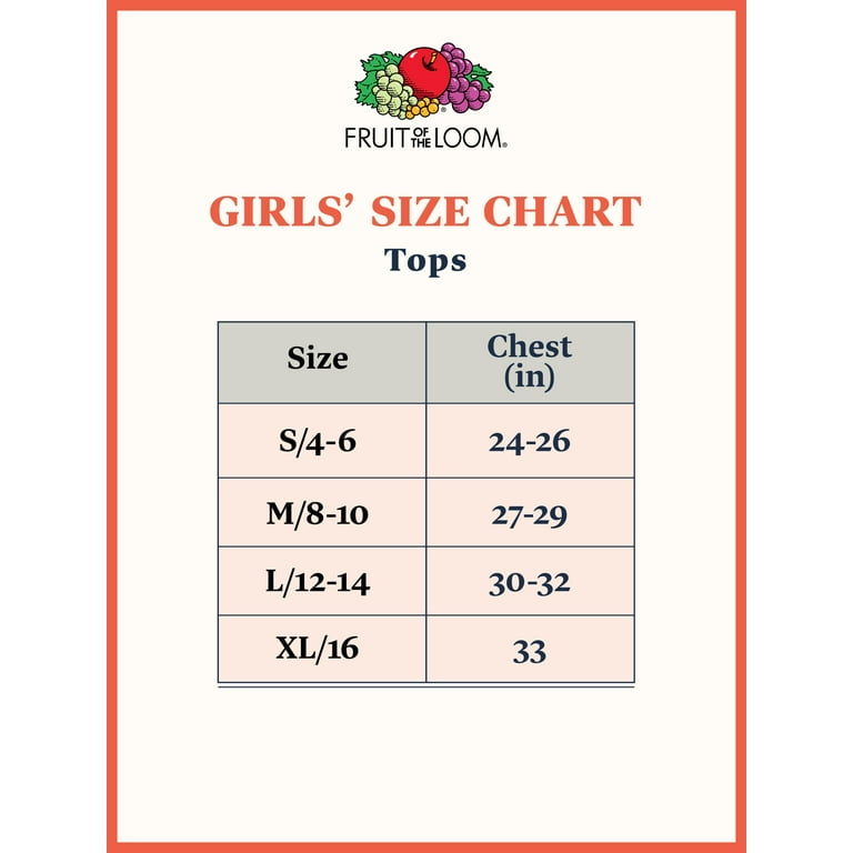 Fruit of the Loom - Size Chart 