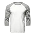 thumbnail image 5 of Fabrcox 3/4 Sleeve Shirts for Men Raglan Crew Neck Baseball Shirts for Men Color Block Lightweight Going Out Running Workout Shirts for Men Gray XXXL, 5 of 5