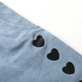 thumbnail image 6 of KIDSCOOL SPACE Girls Overall Dress,Heart Printed Casual Jeans Jumpsuit,Blue,8-9 Years, 6 of 7