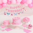 thumbnail image 4 of Banderín de cumpleaños con forma de mariposa, color rosa, para niñas, 4 of 8