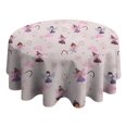thumbnail image 4 of Light Pink Fairy Pattern Round Tablecloth 60"x60",Wrinkle Wipeable Table Cloth for Kitchen Dining Room Picnic Patio Party, 4 of 6