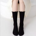 thumbnail image 2 of Womens Ruffle Socks Fashion Breathable Solid Color Turn-Cuff Cute Girls Ankle Socks 3 Pairs, 2 of 7