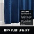 thumbnail image 3 of Waffle Shower Curtain, Thick Weighted Fabric, Wrinkle and Rust Resistant, Classic Hotel Quality Design, Heavy Duty Long Curtains for Bathroom Showers, Bath Tubs, Machine Wash, 72x72, Navy, 3 of 8