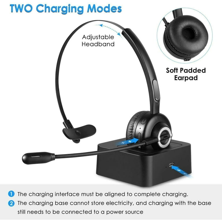 Bluetooth Headset Wireless Headset with Microphone Trucker Noise