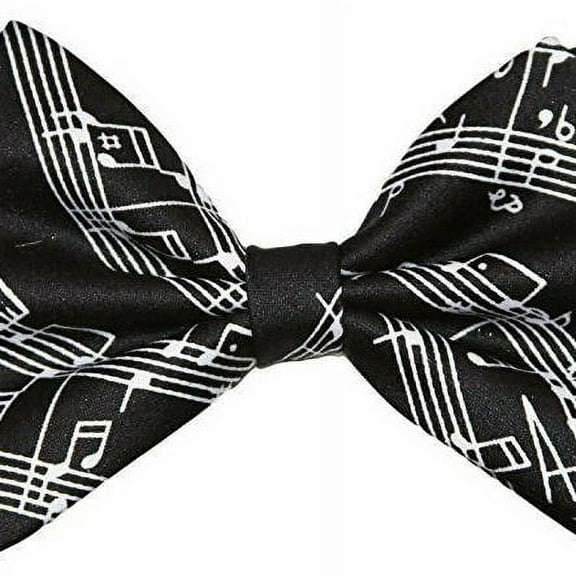 Music Notes Sheet Bow Tie Wedding Prom Adjustable Groomsmen Teens Adults - New with box/tags