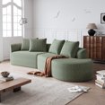 thumbnail image 2 of 112'' Oversized Modular Sectional Sofa, Modern Curved Cloud Couch with Deep Seat, Chenille Upholstered Couch with 4 Pillows for Living Room, No Assembly Required, Green, 2 of 7