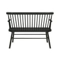 thumbnail image 4 of Miekor Furniture 1pc Casual Farmhouse Relaxed Vintage Wood Spindle Back Bench Black Wooden Chair 53984, 4 of 6