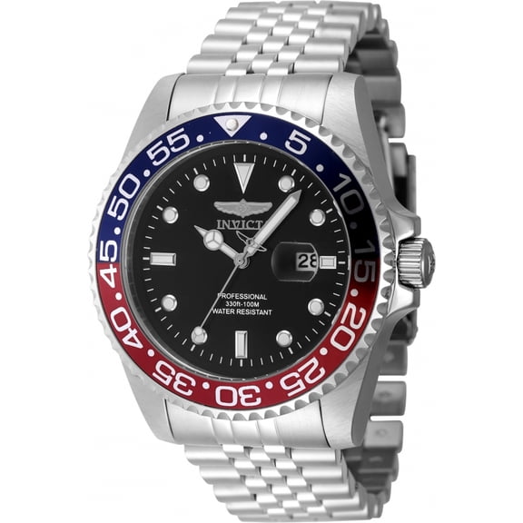 Invicta Pro Diver Quartz Black Dial Pepsi Bezel Men's Watch 48388