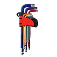 thumbnail image 1 of Ensemble de Clés à Bille Allen, 9 Tailles Différentes, Clés Universelles Multicolores, Clé en L, Chrome, Acier au Vanadium, Clé Hexagonale Métrique, 1 of 8
