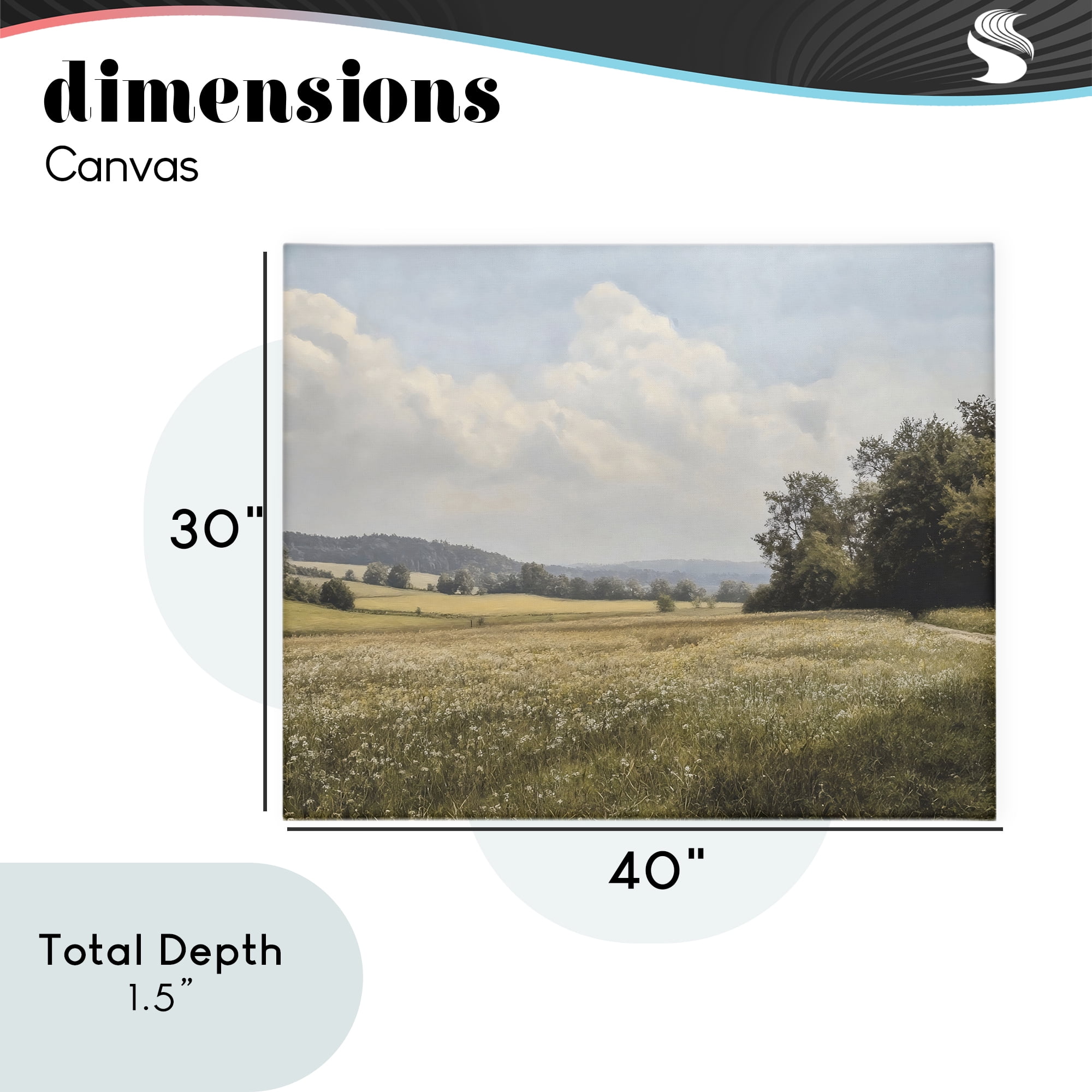 Stupell Industries Summer Landscape Cloudy Meadow Canvas Wall Art, design by Franklyn Gregory