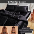 thumbnail image 3 of MR&HM Reversible Satin Microfiber Comforter 3 Pieces Queen Size, Black Queen Comforter Set for All Seasons, Silky Soft Satin Comforter for Hair and Skin, with Satin Pillowcases Set of 2, 3 of 7