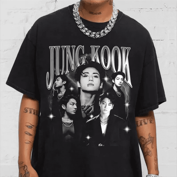 Jungkook BTSS Graphic T-Shirt, Music Theme Short Sleeve Tee, WE 01