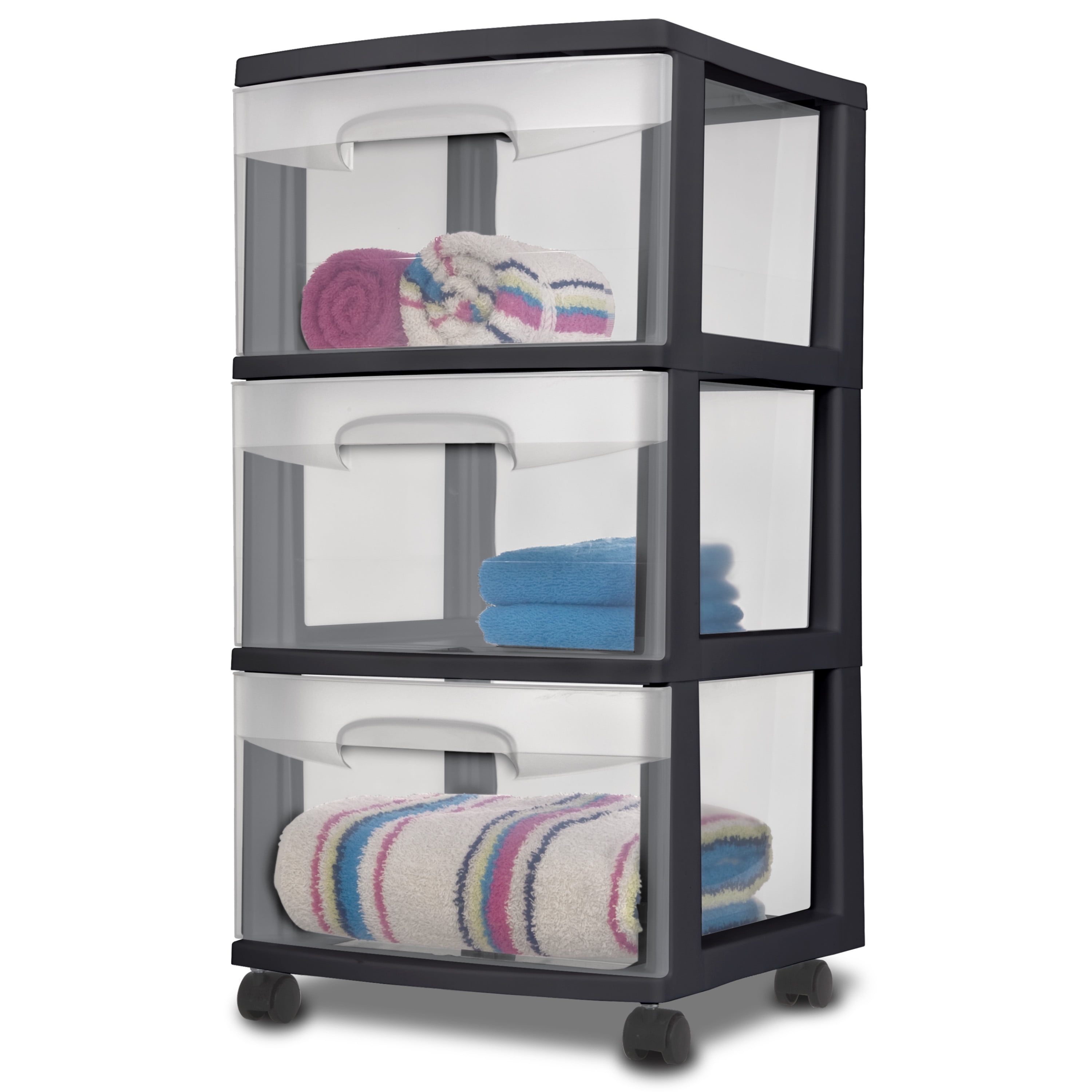 Sterilite 3 Drawer Cart Black